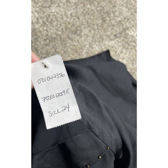 Lane Bryant Women TANK TOP Layered Ruffle Studded Black Shine Size 24 - Picture 5 of 8